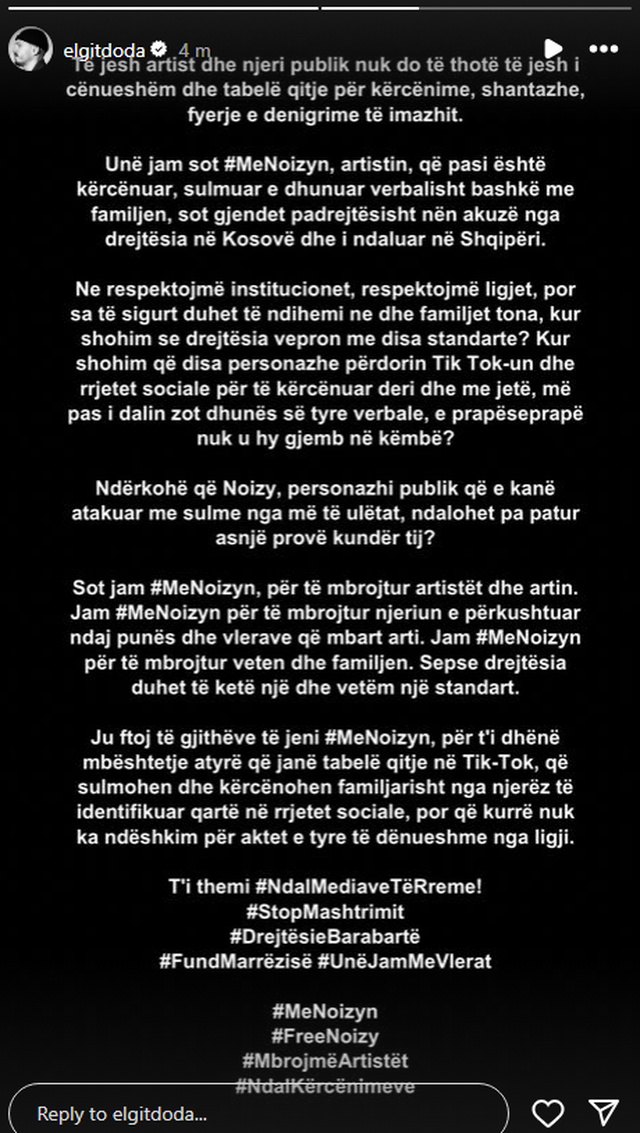 FOTO/ "Sa të sigurt janë familjet tona?"- Miku i tij Noizy u